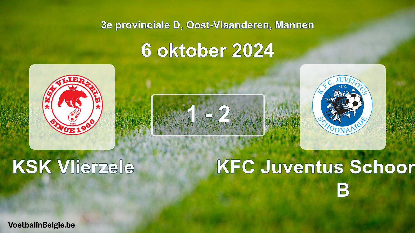 Gespeelde wedstrijd mannenvoetbal: KSK Vlierzele - KFC Juventus Schoonaarde B 1 - 2 (6 oktober 2024)