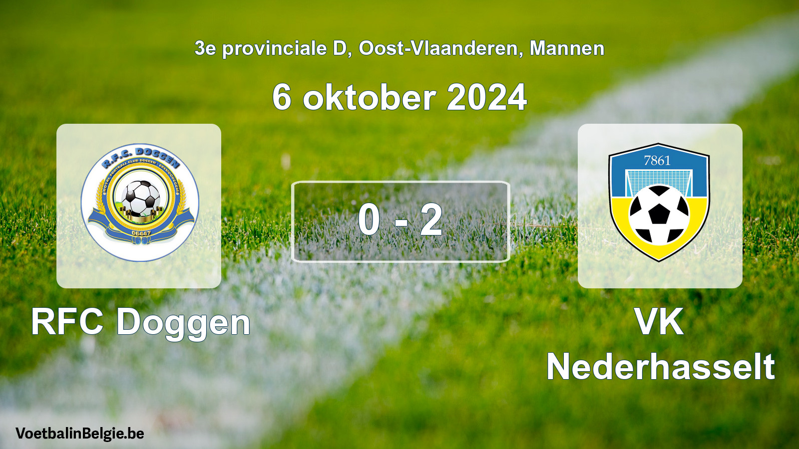 Gespeelde wedstrijd mannenvoetbal: RFC Doggen - VK Nederhasselt 0 - 2 (6 oktober 2024)