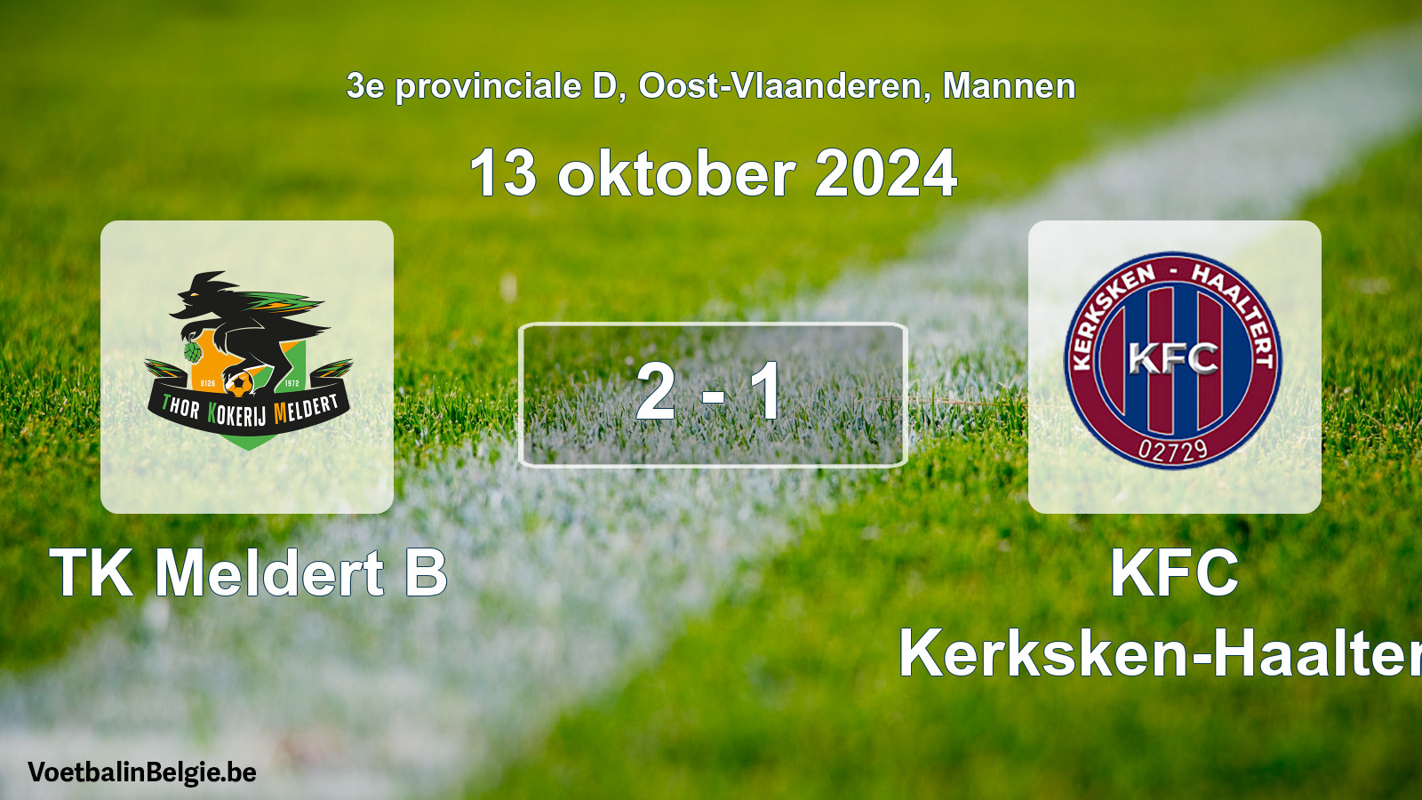 Gespeelde wedstrijd mannenvoetbal: TK Meldert B - KFC Kerksken-Haaltert 2 - 1 (13 oktober 2024)
