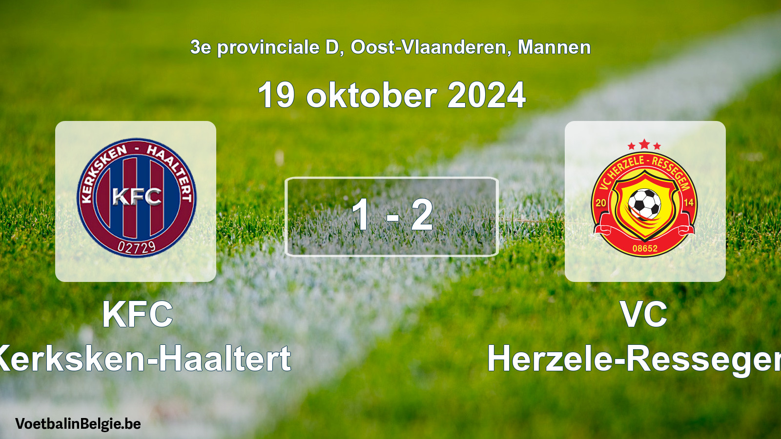 Gespeelde wedstrijd mannenvoetbal: KFC Kerksken-Haaltert - VC Herzele-Ressegem 1 - 2 (19 oktober 2024)