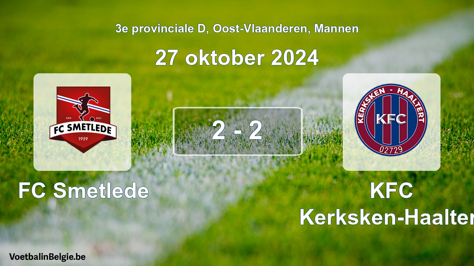 Gespeelde wedstrijd mannenvoetbal: FC Smetlede - KFC Kerksken-Haaltert 2 - 2 (27 oktober 2024)