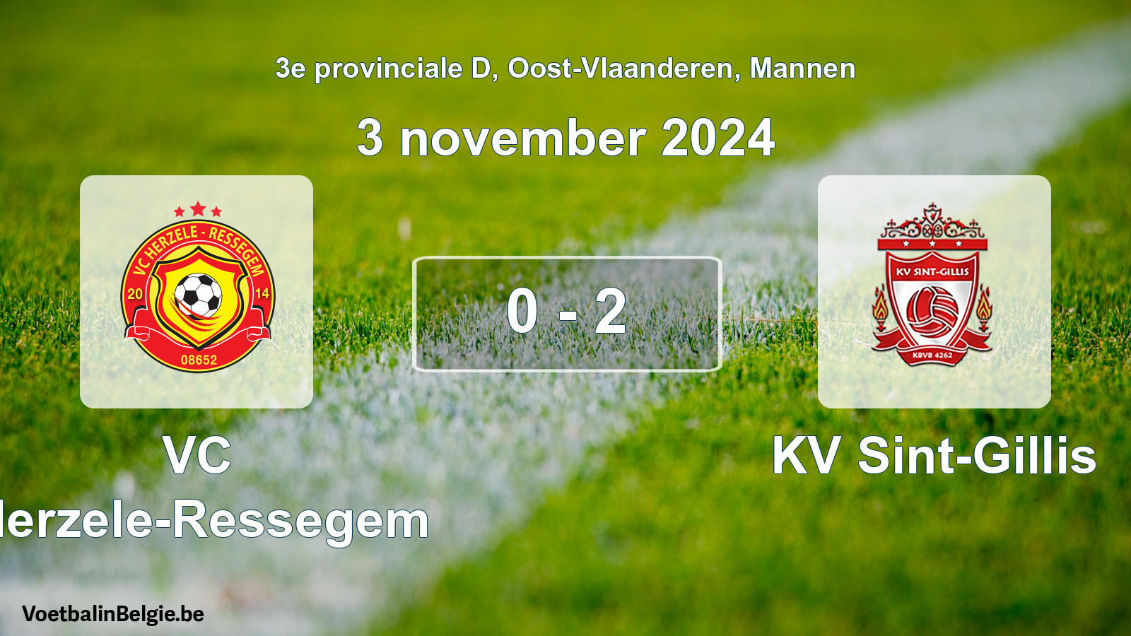 Gespeelde wedstrijd mannenvoetbal: VC Herzele-Ressegem - KV Sint-Gillis 0 - 2 (3 november 2024)