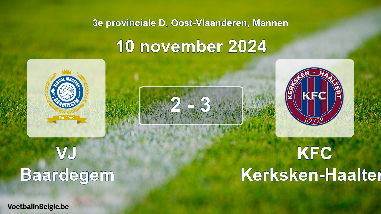 Gespeelde wedstrijd mannenvoetbal: VJ Baardegem - KFC Kerksken-Haaltert 2 - 3 (10 november 2024)