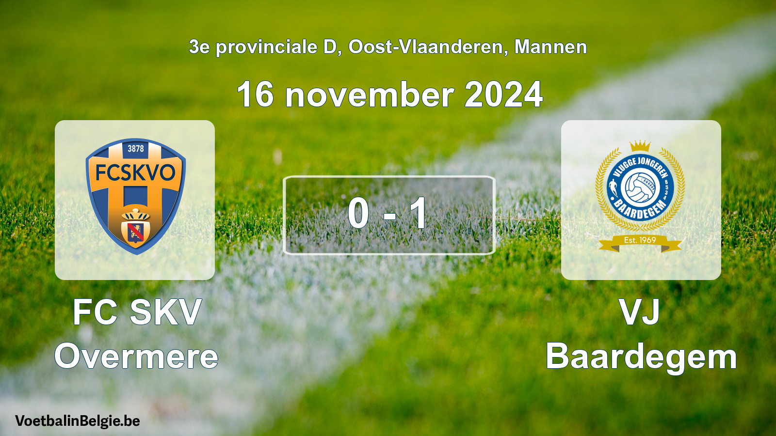 Gespeelde wedstrijd mannenvoetbal: FC SKV Overmere - VJ Baardegem 0 - 1 (16 november 2024)