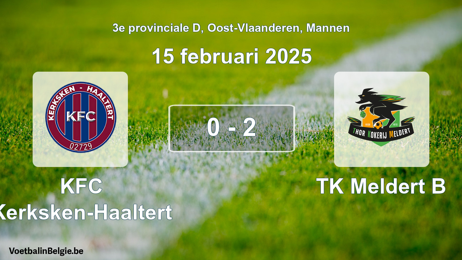 Gespeelde wedstrijd mannenvoetbal: KFC Kerksken-Haaltert - TK Meldert B 0 - 2 (15 februari 2025)