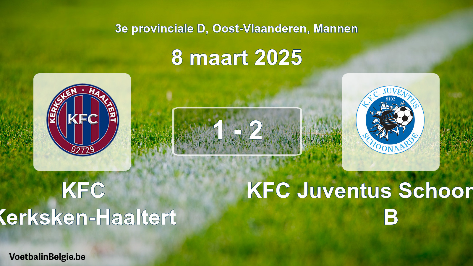 Gespeelde wedstrijd mannenvoetbal: KFC Kerksken-Haaltert - KFC Juventus Schoonaarde B 1 - 2 (8 maart 2025)