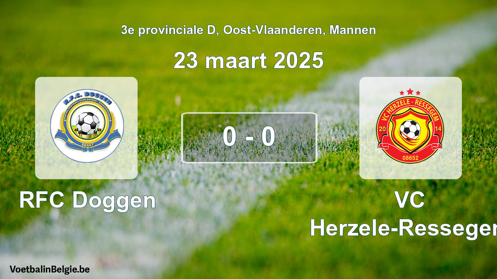 Gespeelde wedstrijd mannenvoetbal: RFC Doggen - VC Herzele-Ressegem 0 - 0 (23 maart 2025)