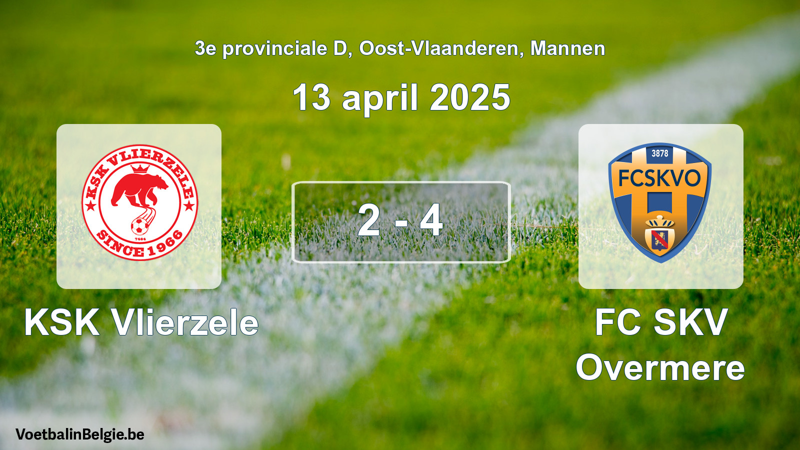 Played match men football: KSK Vlierzele - FC SKV Overmere 2 - 4 (13 April 2025)