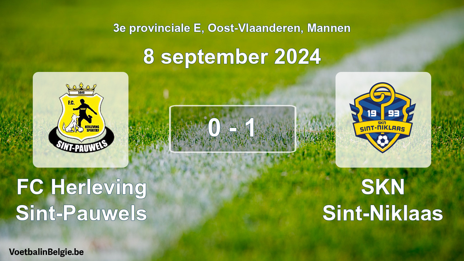 Gespeelde wedstrijd mannenvoetbal: FC Herleving Sint-Pauwels - SKN Sint-Niklaas 0 - 1 (8 september 2024)