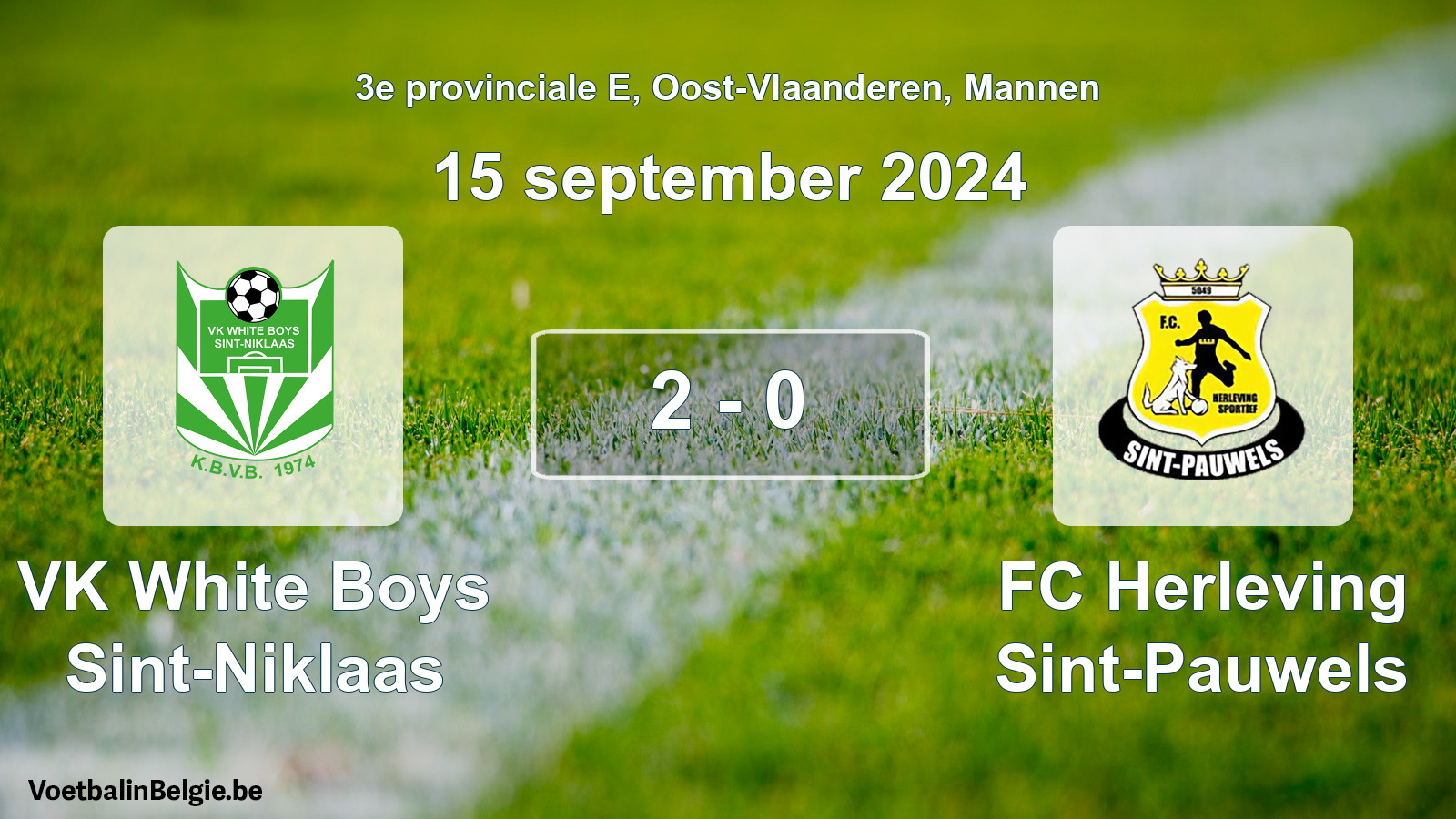 Gespeelde wedstrijd mannenvoetbal: VK White Boys Sint-Niklaas - FC Herleving Sint-Pauwels 2 - 0 (15 september 2024)