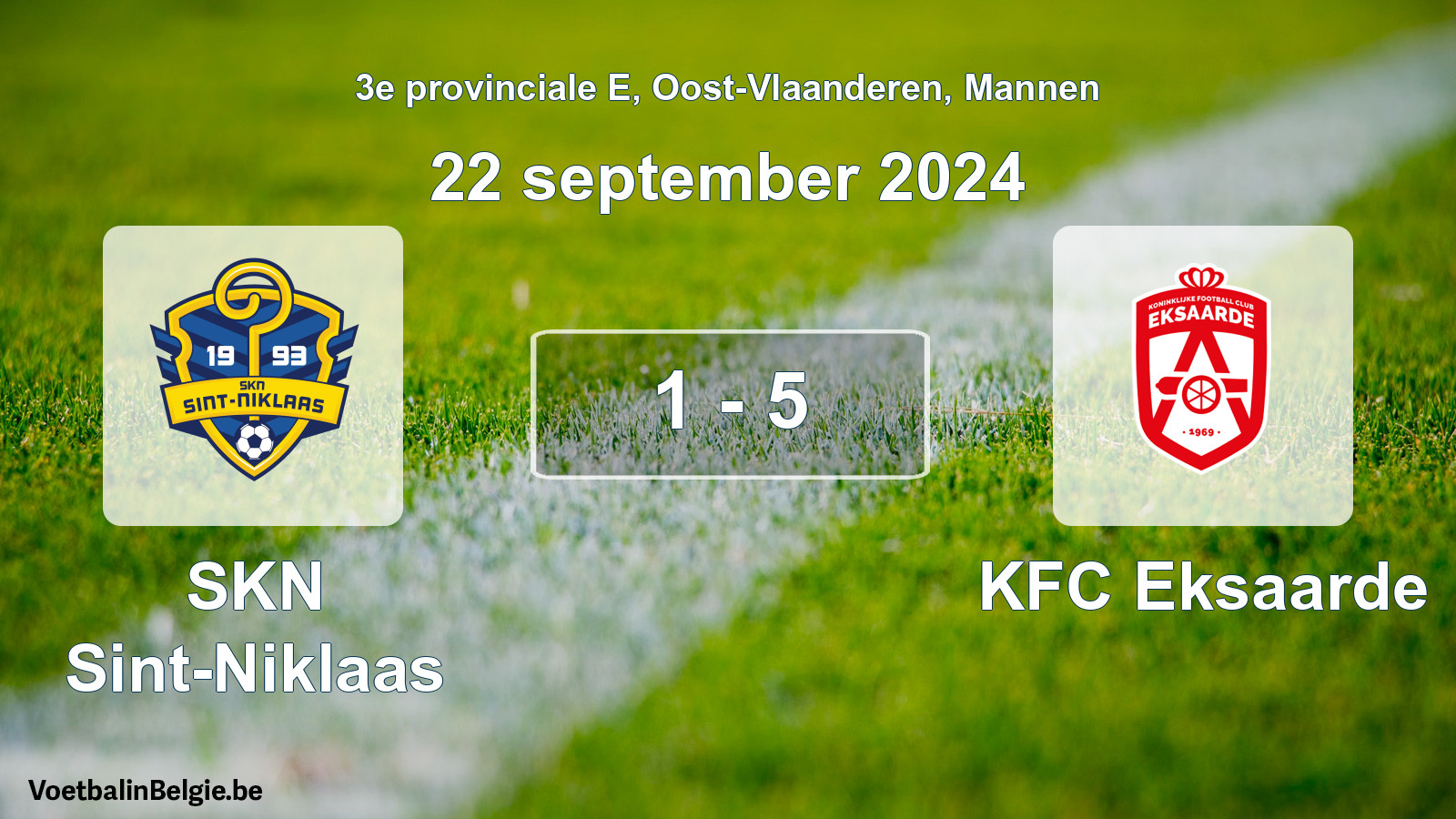 Gespeelde wedstrijd mannenvoetbal: SKN Sint-Niklaas - KFC Eksaarde 1 - 5 (22 september 2024)
