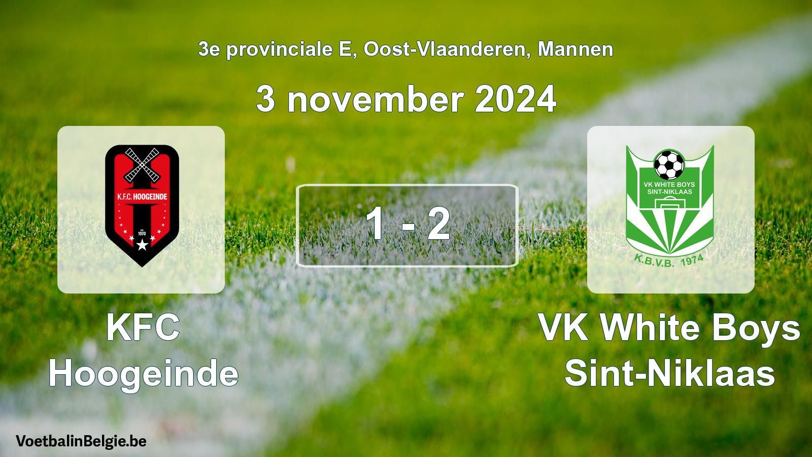 Played match men football: KFC Hoogeinde - VK White Boys Sint-Niklaas 1 - 2 (3 November 2024)