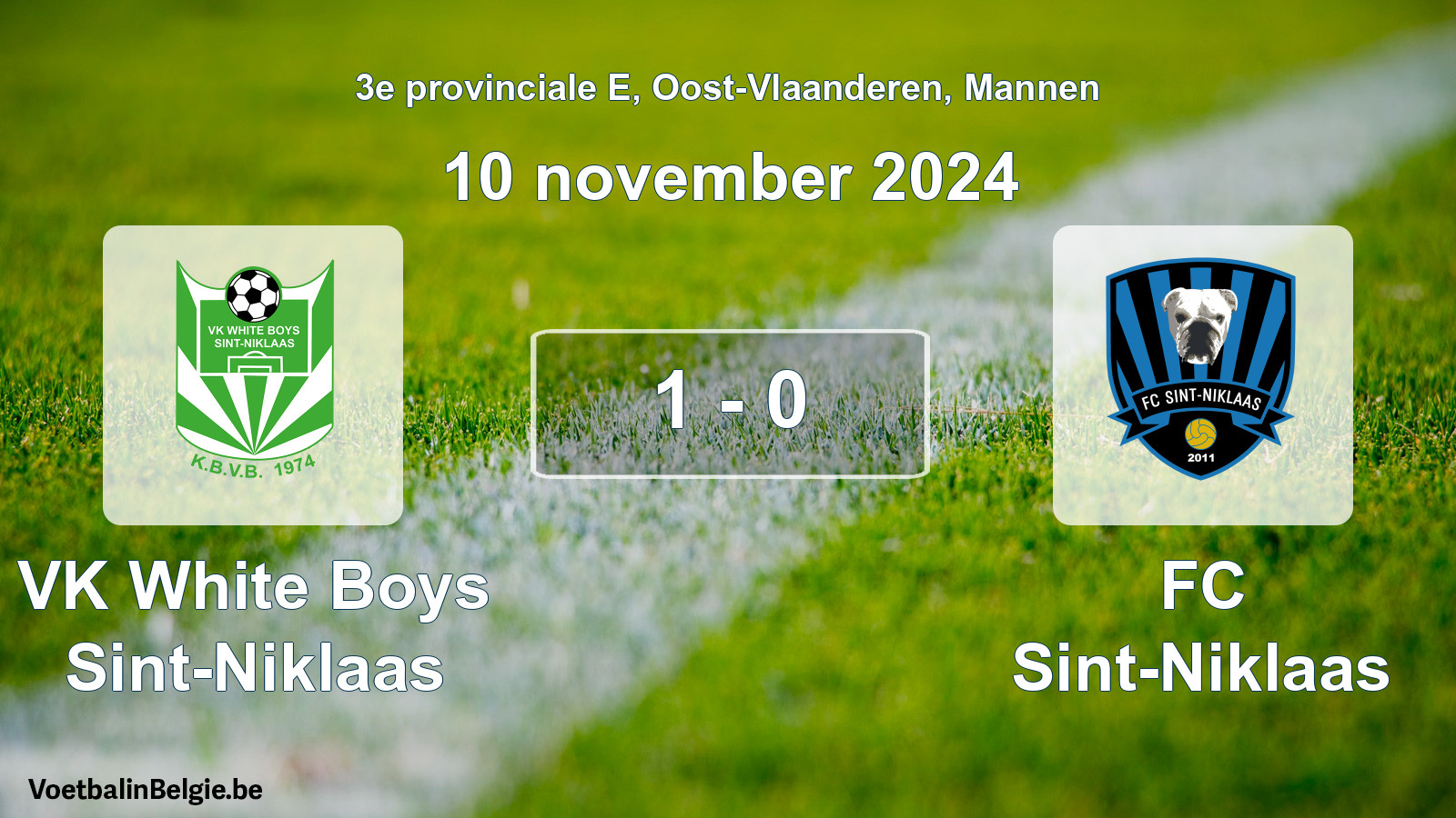 Gespeelde wedstrijd mannenvoetbal: VK White Boys Sint-Niklaas - FC Sint-Niklaas 1 - 0 (10 november 2024)