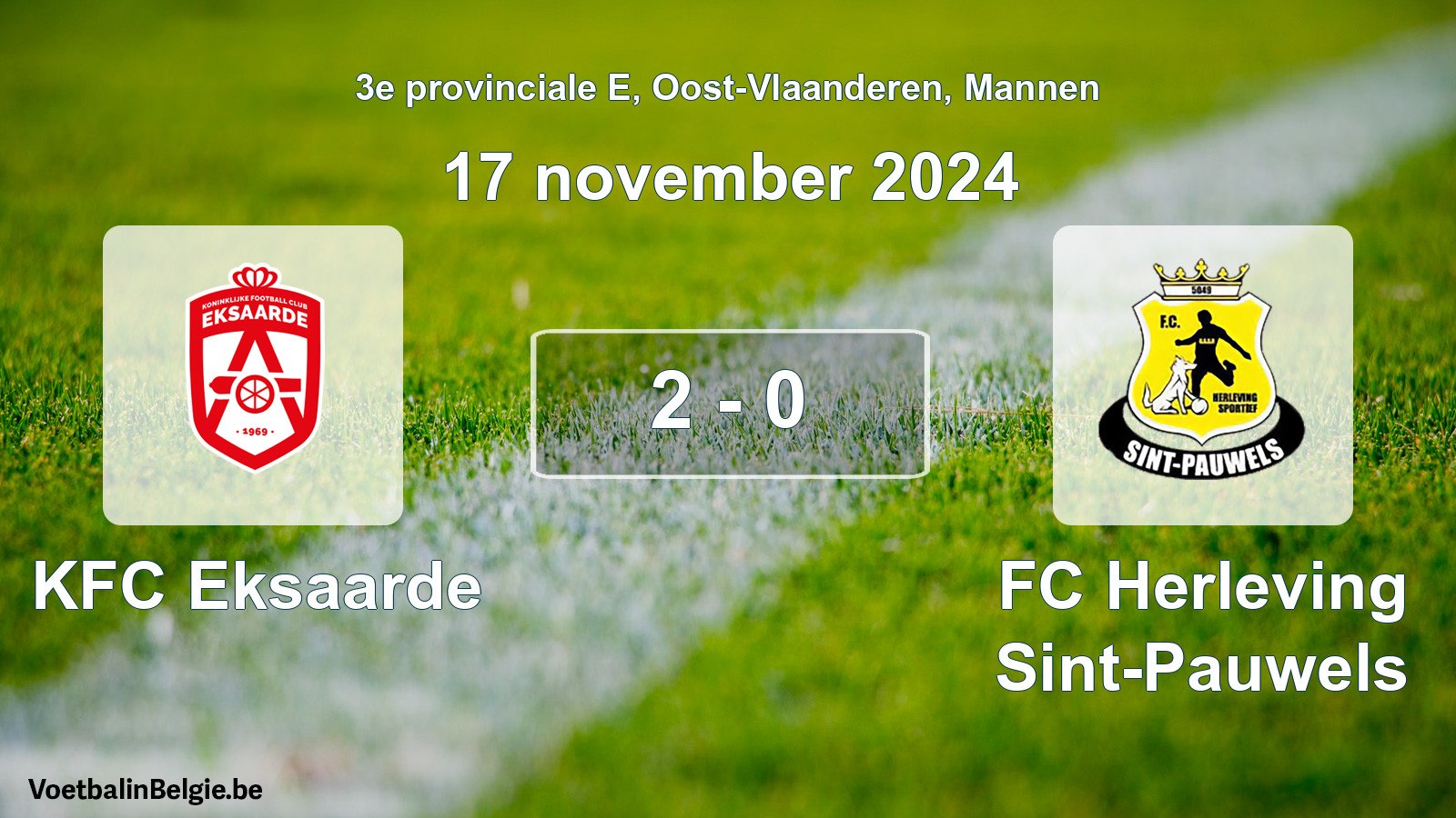 Played match men football: KFC Eksaarde - FC Herleving Sint-Pauwels 2 - 0 (17 November 2024)