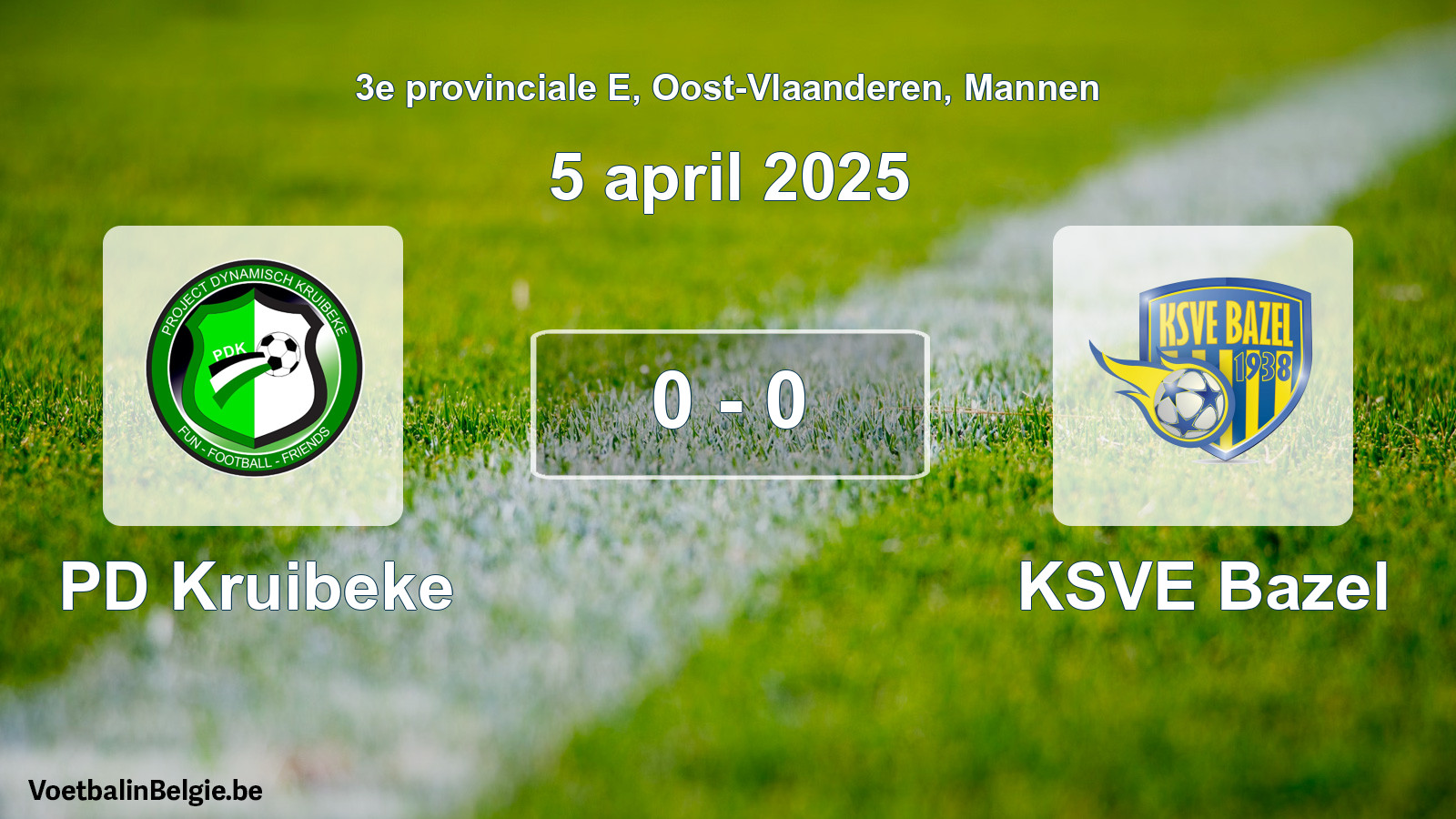 Gespeelde wedstrijd mannenvoetbal: PD Kruibeke - KSVE Bazel 0 - 0 (5 april 2025)