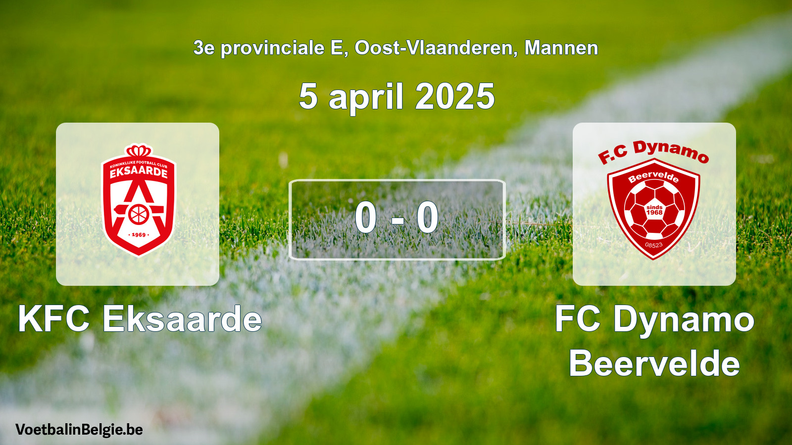 Gespeelde wedstrijd mannenvoetbal: KFC Eksaarde - FC Dynamo Beervelde 0 - 0 (5 april 2025)