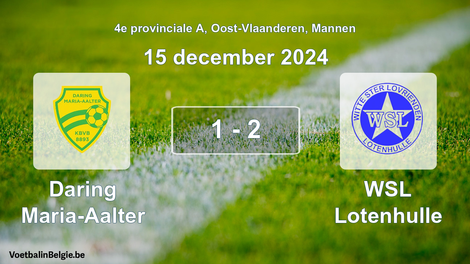 Gespeelde wedstrijd mannenvoetbal: Daring Maria-Aalter - WSL Lotenhulle 1 - 2 (15 december 2024)