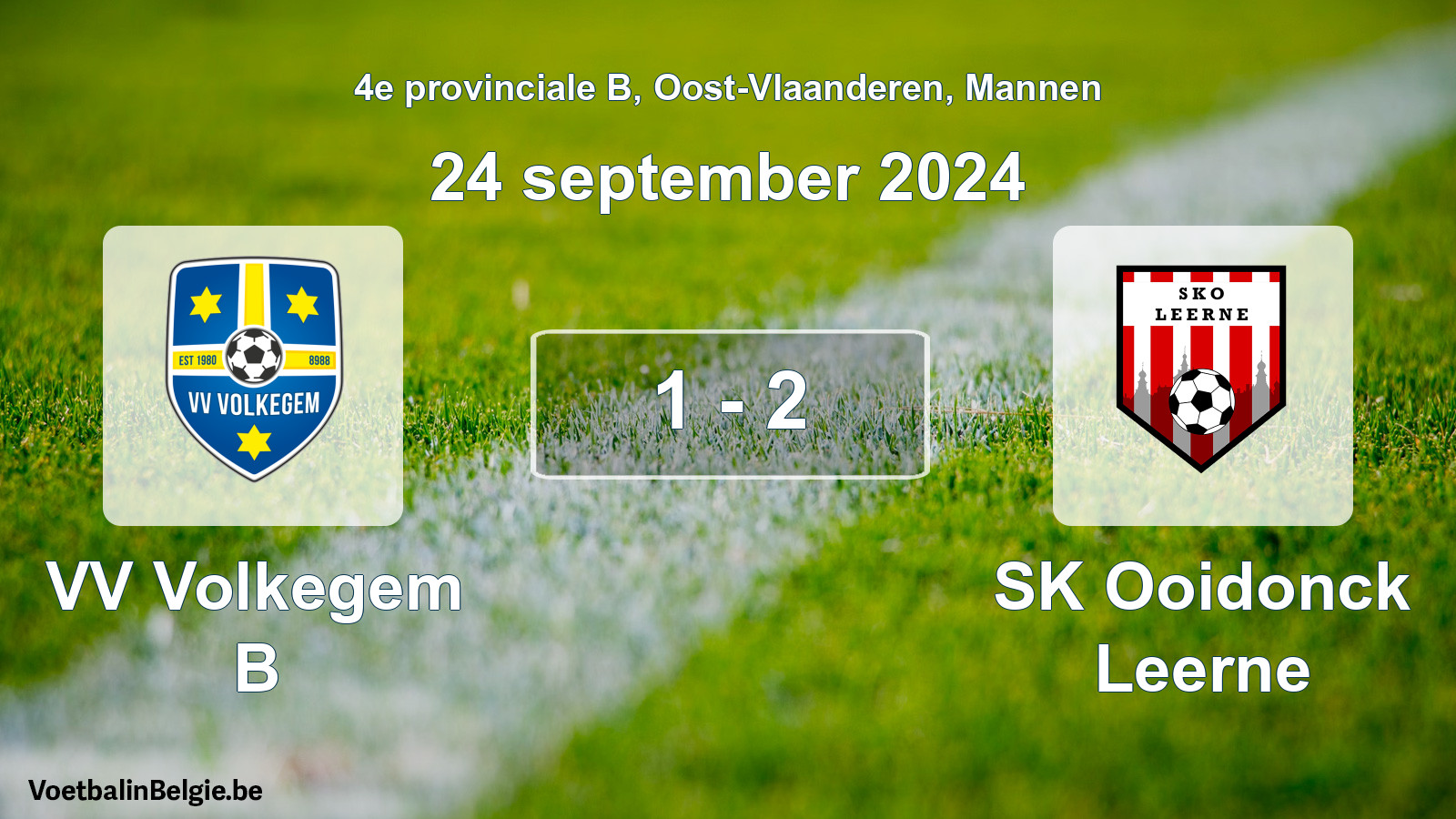 Played match men football: VV Volkegem B - SK Ooidonck Leerne 1 - 2 (24 September 2024)