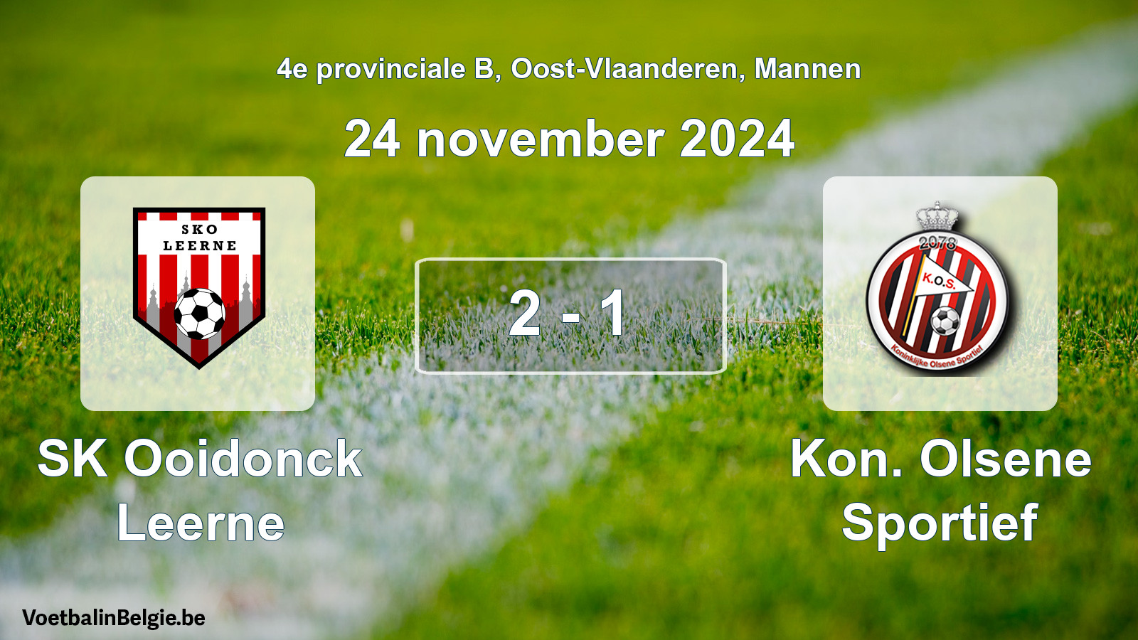 Match joué football hommes: SK Ooidonck Leerne - Kon. Olsene Sportief 2 - 1 (24 novembre 2024)