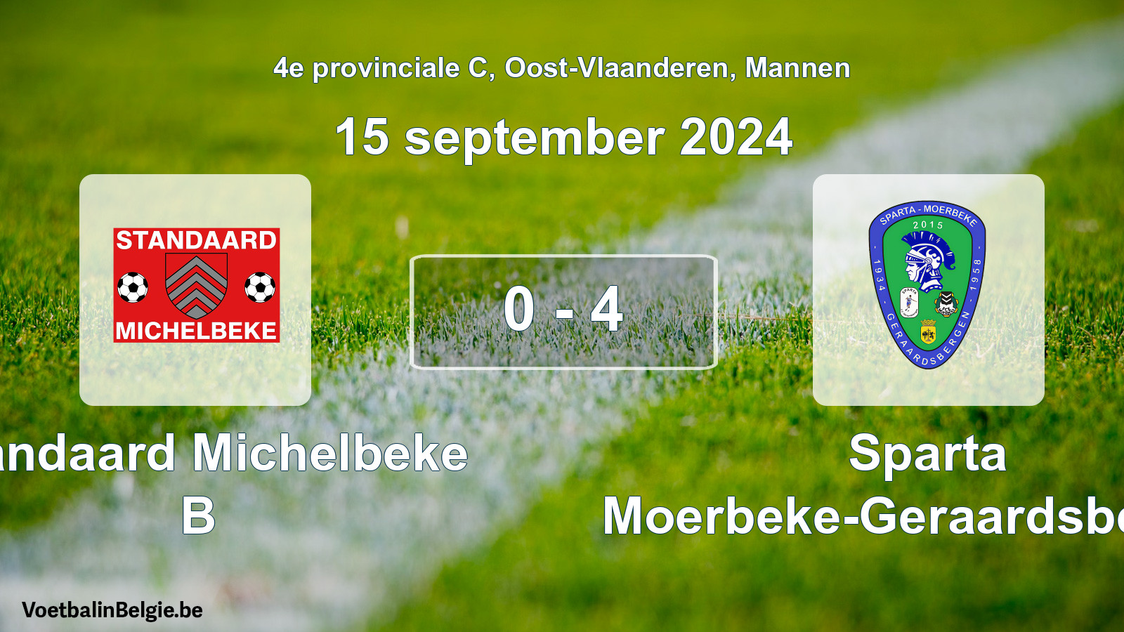 Gespeelde wedstrijd mannenvoetbal: Standaard Michelbeke B - Sparta Moerbeke-Geraardsbergen 0 - 4 (15 september 2024)