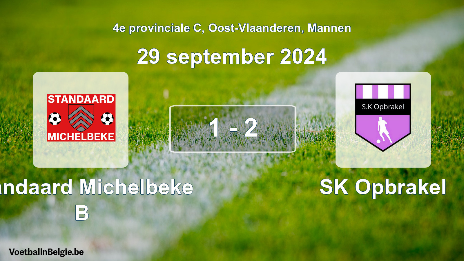 Gespeelde wedstrijd mannenvoetbal: Standaard Michelbeke B - SK Opbrakel 1 - 2 (29 september 2024)