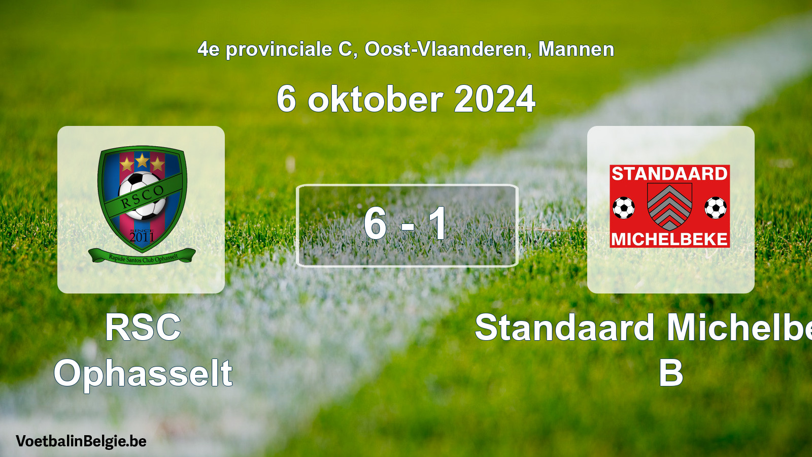 Gespeelde wedstrijd mannenvoetbal: RSC Ophasselt - Standaard Michelbeke B 6 - 1 (6 oktober 2024)