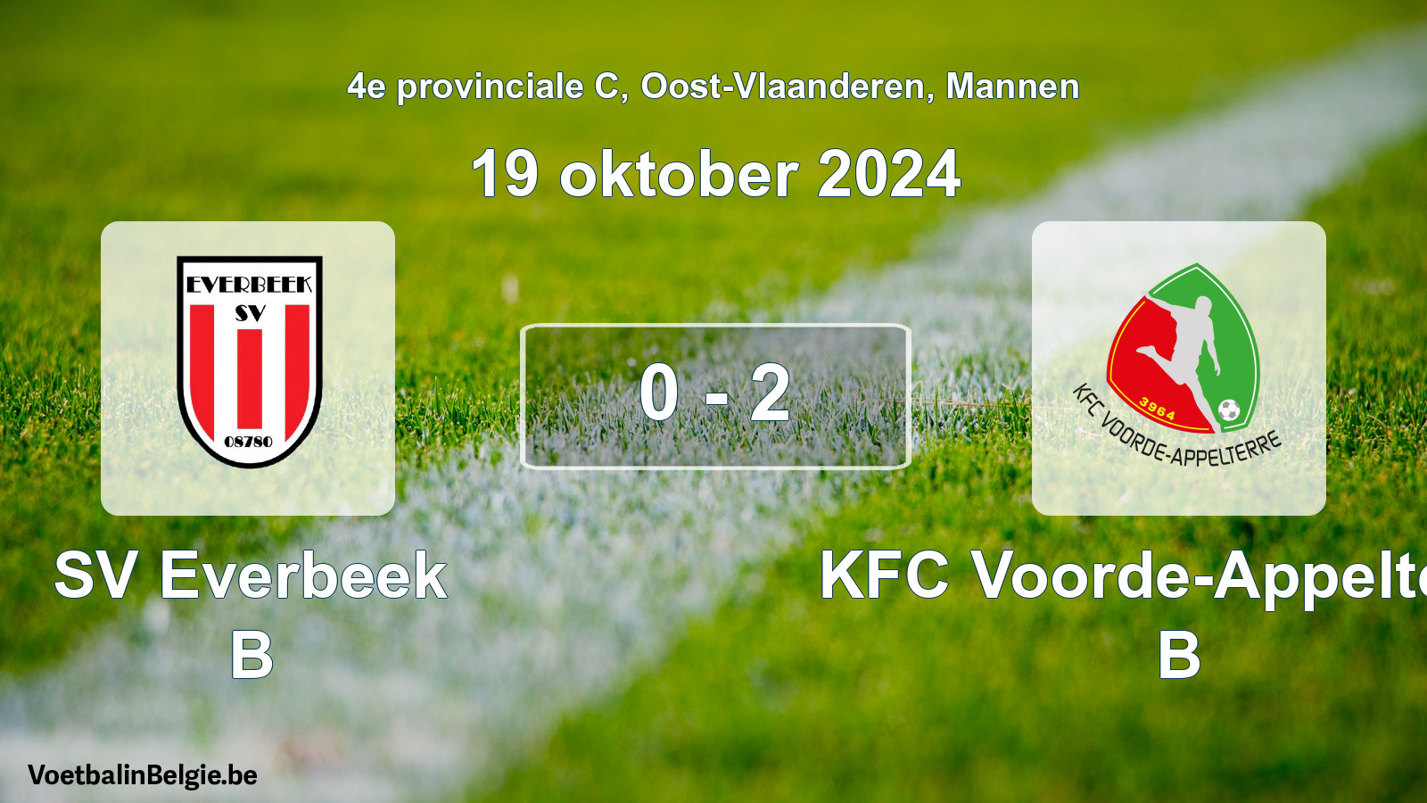 Played match men football: SV Everbeek B - KFC Voorde-Appelterre B 0 - 2 (19 October 2024)