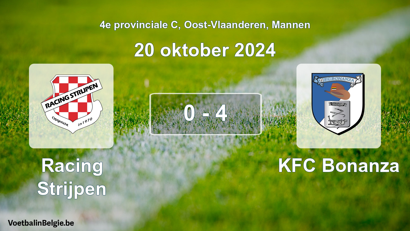 Gespeelde wedstrijd mannenvoetbal: Racing Strijpen - KFC Bonanza 0 - 4 (20 oktober 2024)