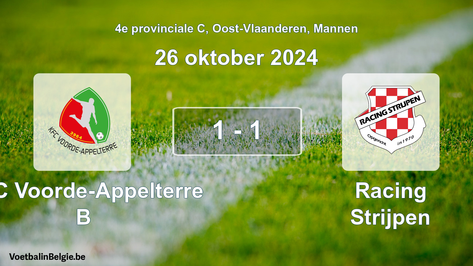 Played match men football: KFC Voorde-Appelterre B - Racing Strijpen 1 - 1 (26 October 2024)