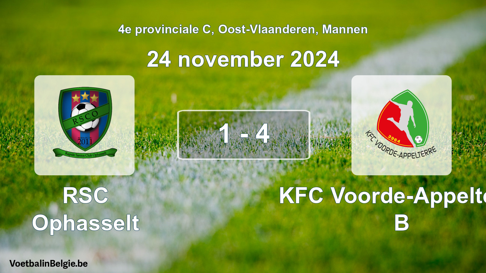 Played match men football: RSC Ophasselt - KFC Voorde-Appelterre B 1 - 4 (24 November 2024)