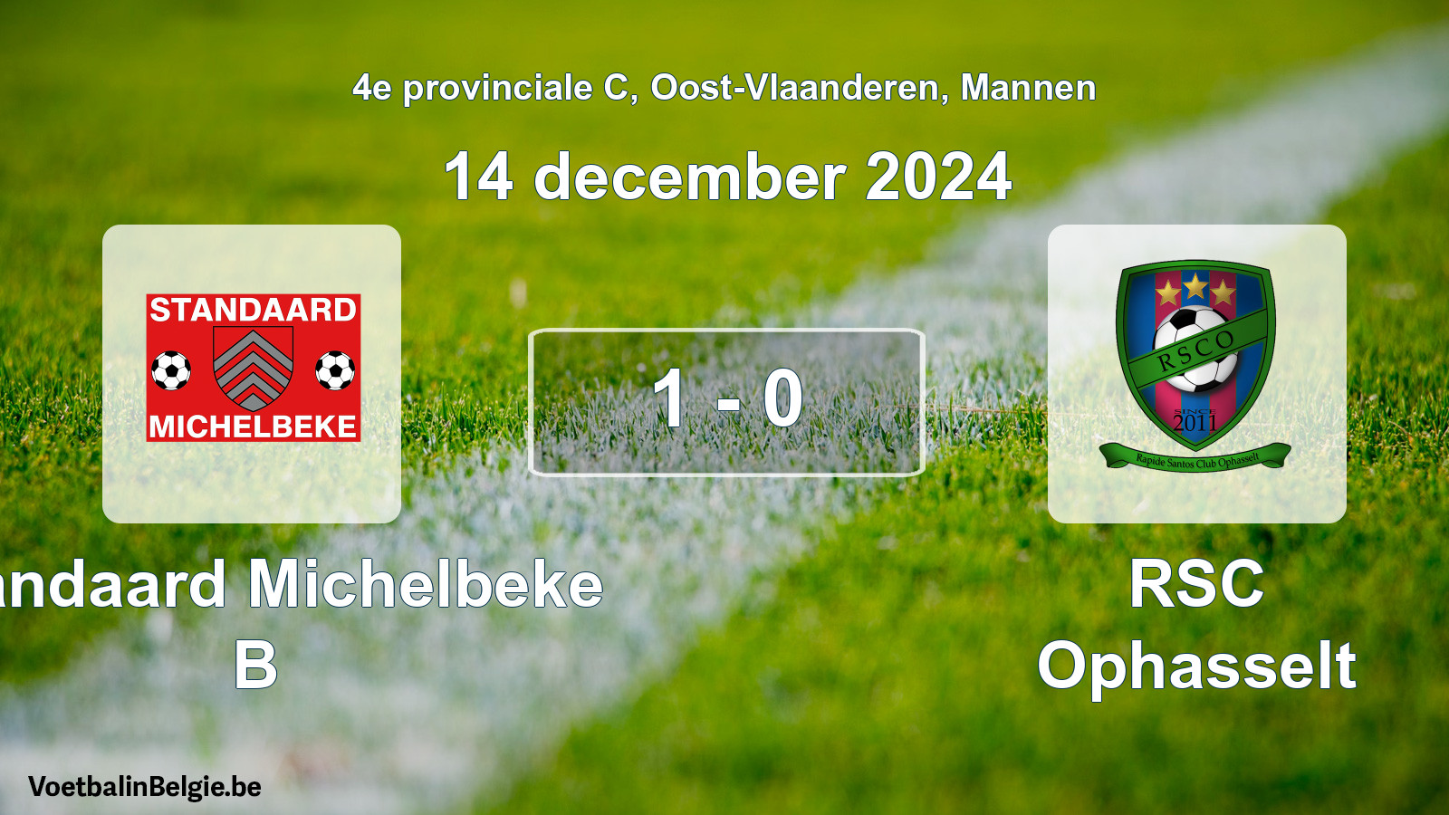 Gespeelde wedstrijd mannenvoetbal: Standaard Michelbeke B - RSC Ophasselt 1 - 0 (14 december 2024)