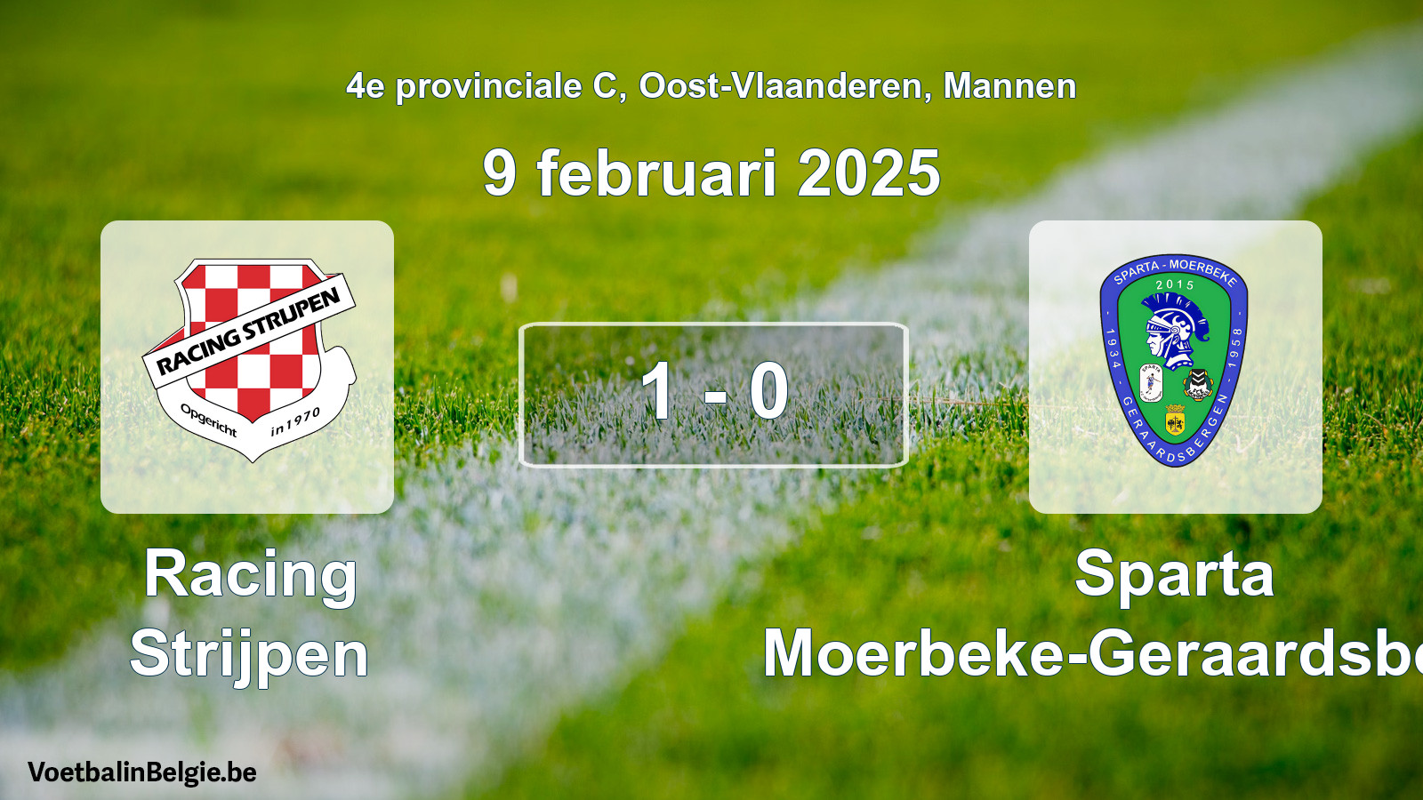 Gespieltes Spiel männer-Fußball: Racing Strijpen - Sparta Moerbeke-Geraardsbergen 1 - 0 (9 Februar 2025)
