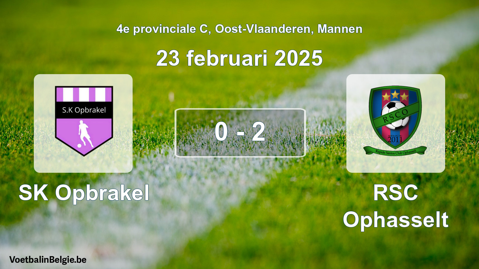 Played match men football: SK Opbrakel - RSC Ophasselt 0 - 2 (23 February 2025)