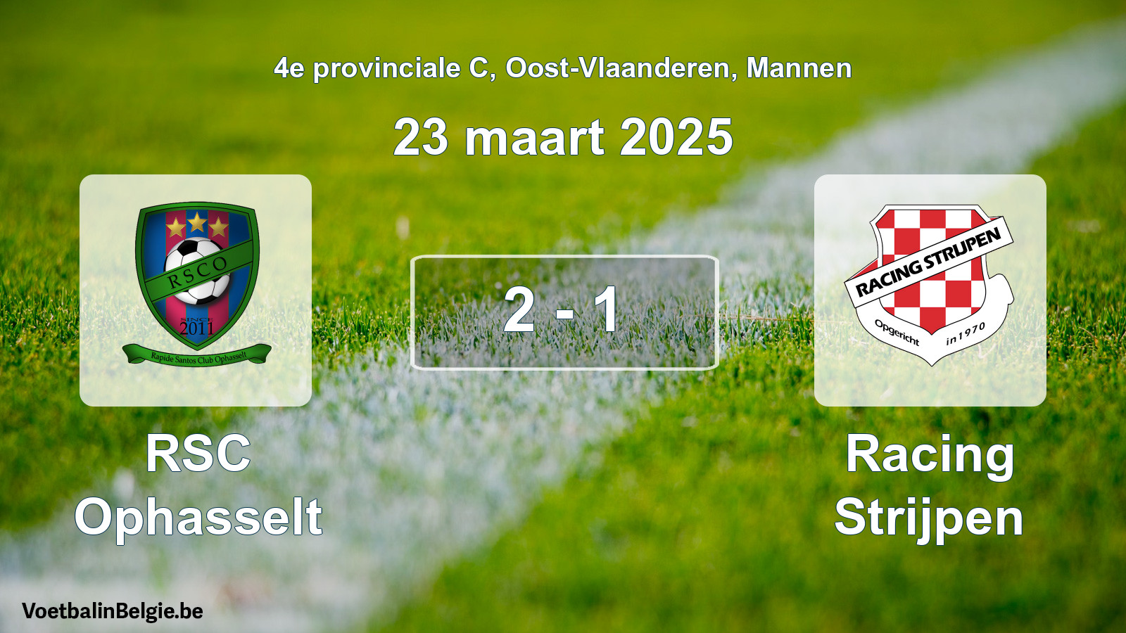 Played match men football: RSC Ophasselt - Racing Strijpen 2 - 1 (23 March 2025)