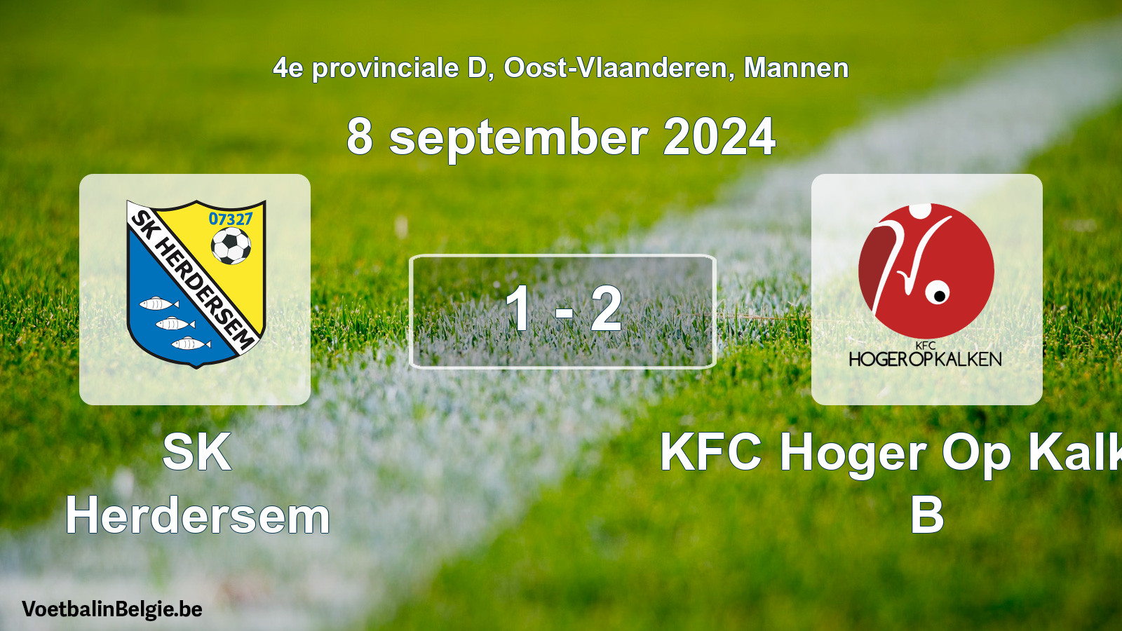 Gespeelde wedstrijd mannenvoetbal: SK Herdersem - KFC Hoger Op Kalken B 1 - 2 (8 september 2024)