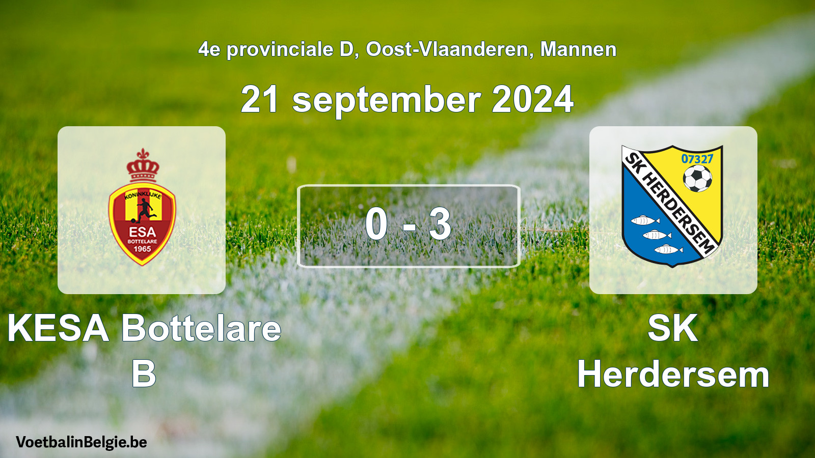 Played match men football: KESA Bottelare B - SK Herdersem 0 - 3 (21 September 2024)