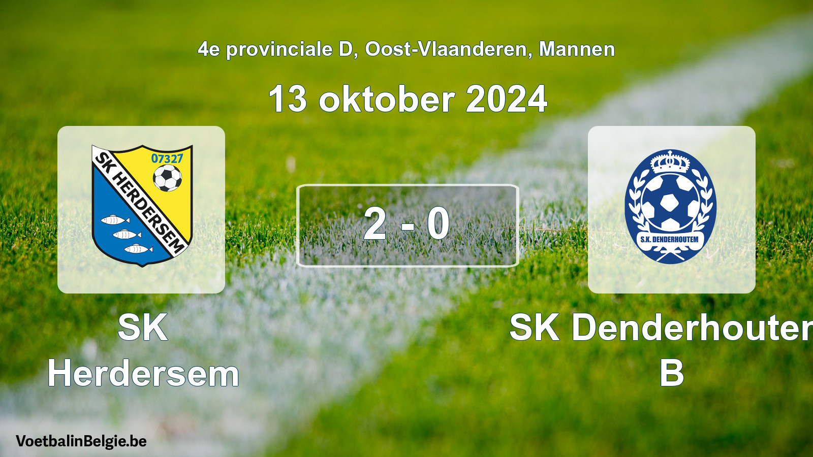 Gespeelde wedstrijd mannenvoetbal: SK Herdersem - SK Denderhoutem B 2 - 0 (13 oktober 2024)