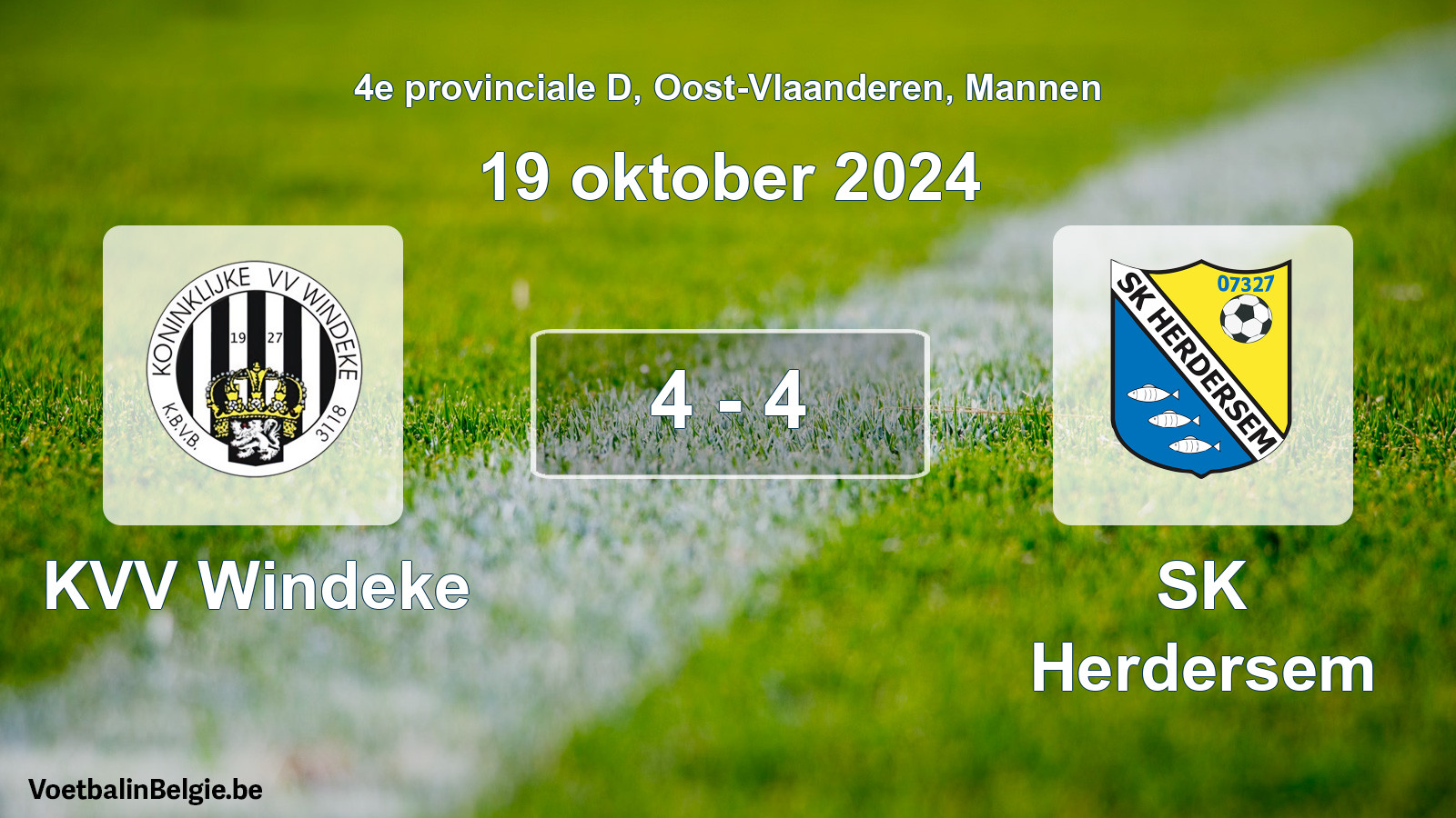 Gespeelde wedstrijd mannenvoetbal: KVV Windeke - SK Herdersem 4 - 4 (19 oktober 2024)