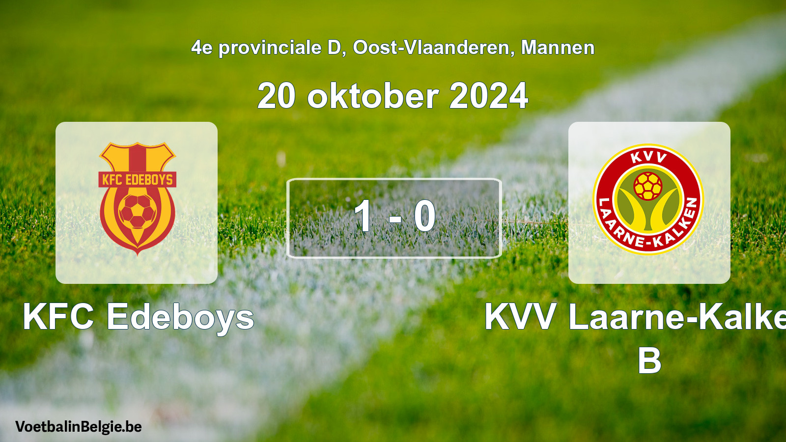 Played match men football: KFC Edeboys - KVV Laarne-Kalken B 1 - 0 (20 October 2024)