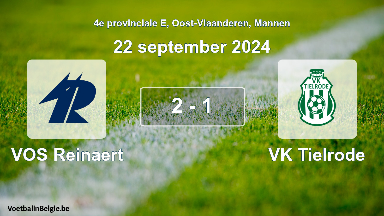 Gespeelde wedstrijd mannenvoetbal: VOS Reinaert - VK Tielrode 2 - 1 (22 september 2024)