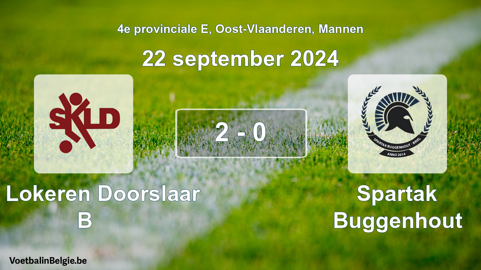 Played match men football: SK Lokeren Doorslaar B - Spartak Buggenhout 2 - 0 (22 September 2024)