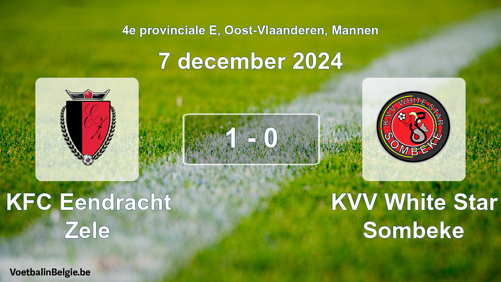 Gespeelde wedstrijd mannenvoetbal: KFC Eendracht Zele - KVV White Star Sombeke 1 - 0 (7 december 2024)