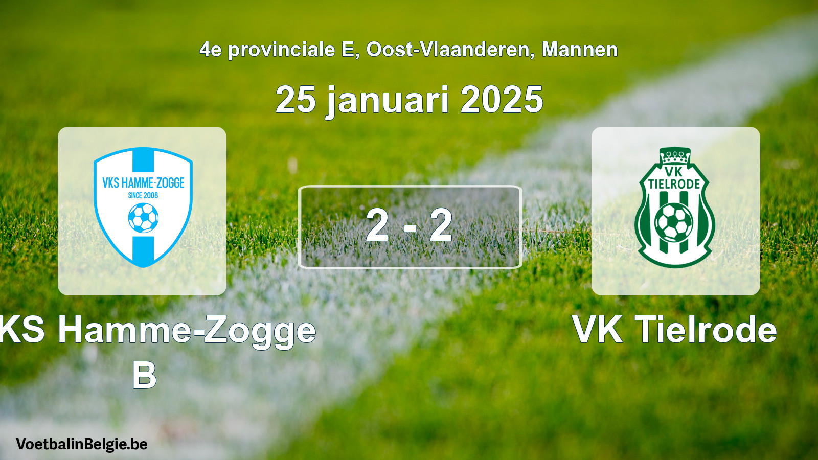 Gespieltes Spiel männer-Fußball: VKS Hamme-Zogge B - VK Tielrode 2 - 2 (25 Januar 2025)