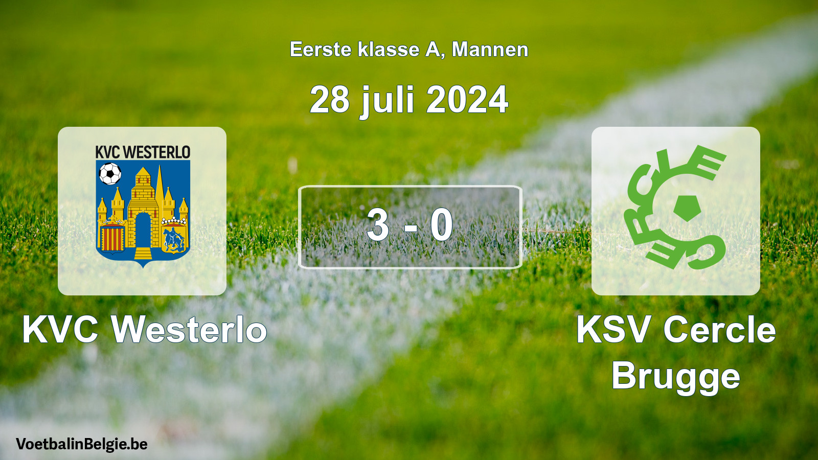 Gespeelde wedstrijd mannenvoetbal: KVC Westerlo - KSV Cercle Brugge 3 - 0 (28 juli 2024)