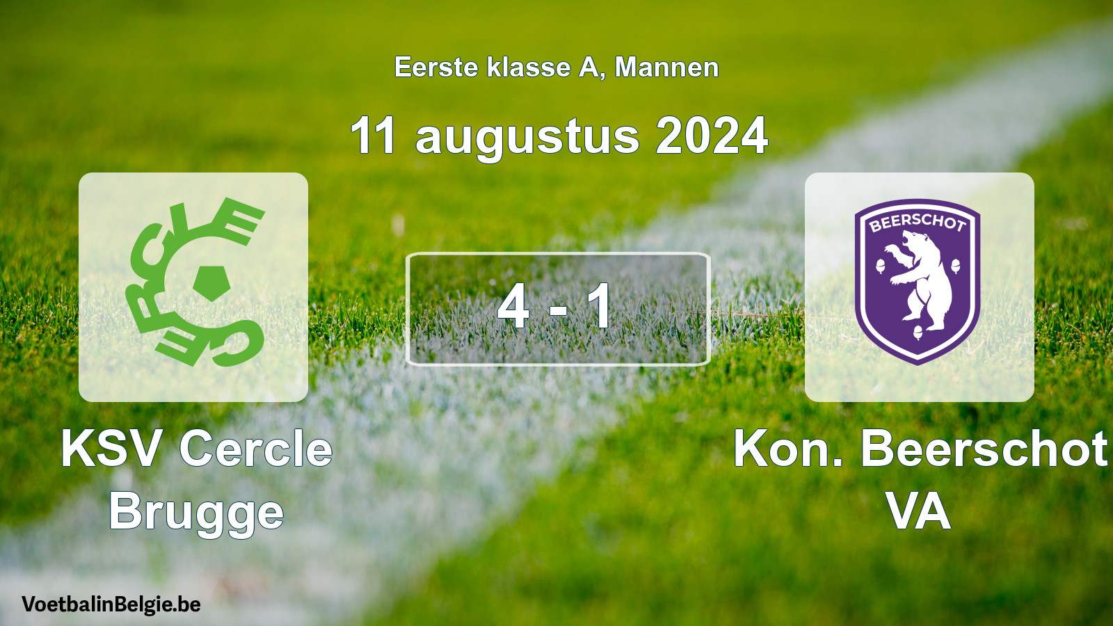 Gespeelde wedstrijd mannenvoetbal: KSV Cercle Brugge - Kon. Beerschot VA 4 - 1 (11 augustus 2024)