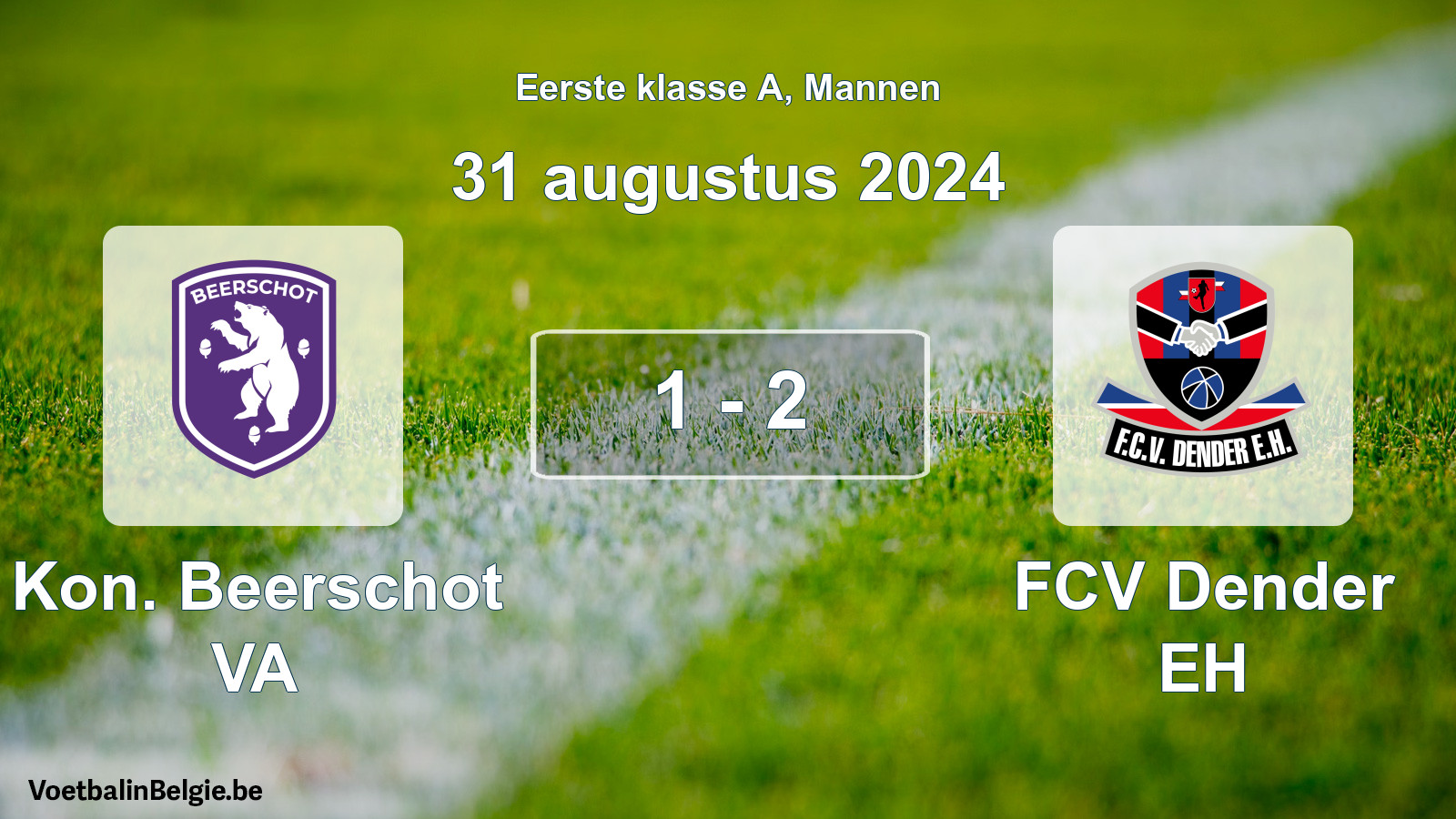 Gespeelde wedstrijd mannenvoetbal: Kon. Beerschot VA - FCV Dender EH 1 - 2 (31 augustus 2024)