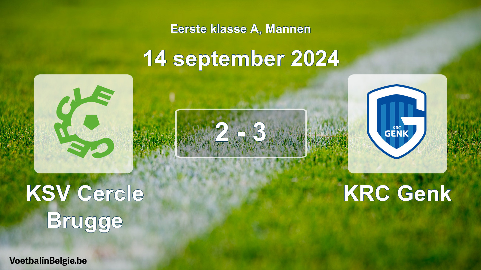 Played match men football: KSV Cercle Brugge - KRC Genk 2 - 3 (14 September 2024)