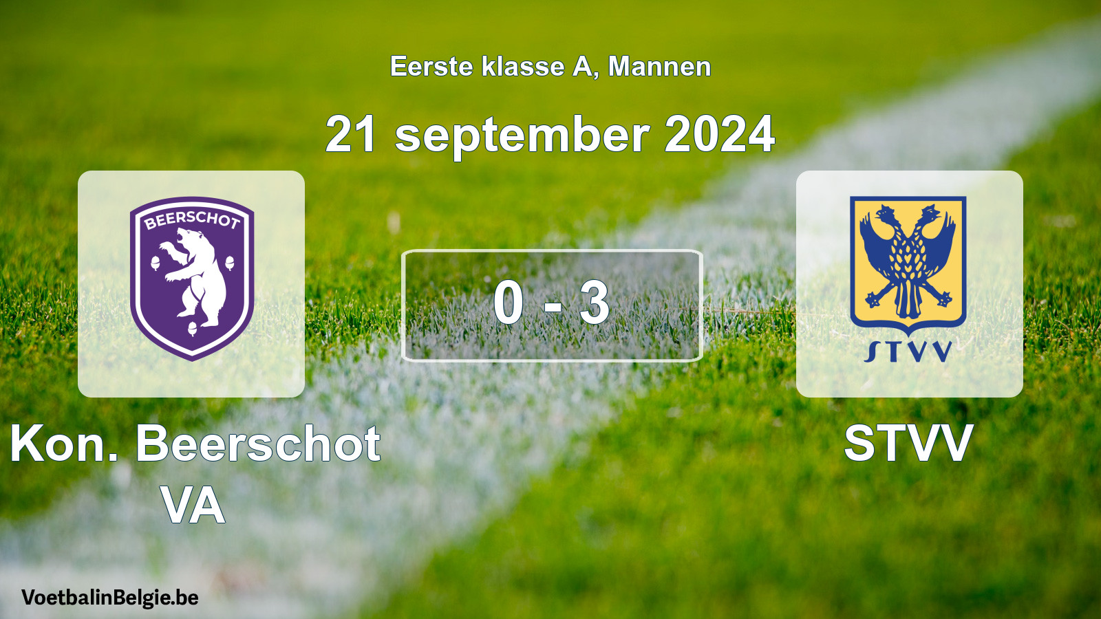 Gespeelde wedstrijd mannenvoetbal: Kon. Beerschot VA - STVV 0 - 3 (21 september 2024)