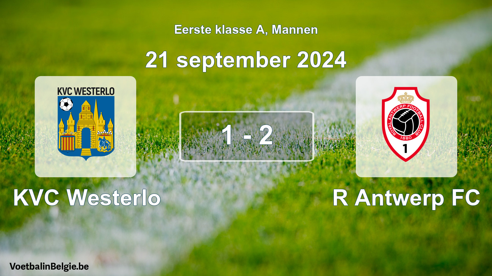 Gespeelde wedstrijd mannenvoetbal: KVC Westerlo - R Antwerp FC 1 - 2 (21 september 2024)