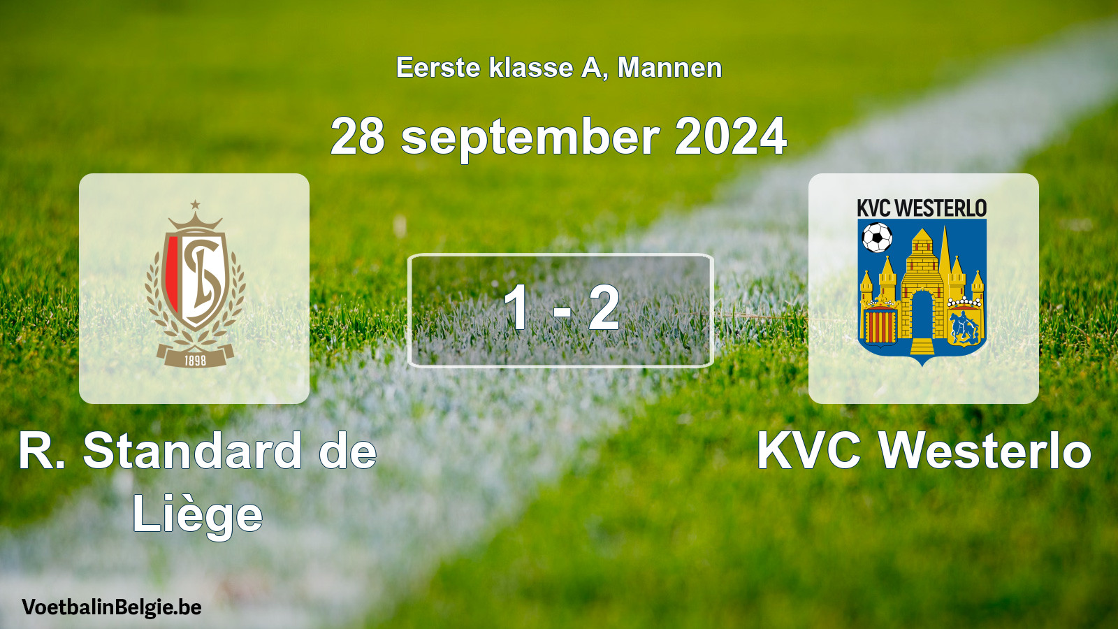 Gespeelde wedstrijd mannenvoetbal: R. Standard de Liège - KVC Westerlo 1 - 2 (28 september 2024)